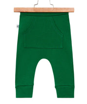 Calça Bebê/Infantil Com Bolsão Unissex [Algodão Stretch - Lisa] - Verde bandeira