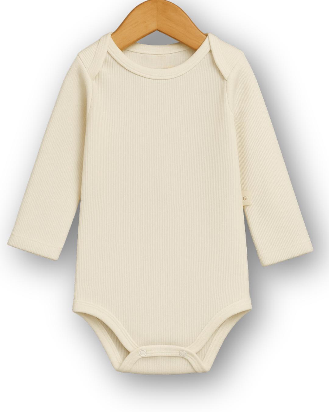 Body Bebê e Infantil Unissex Manga Longa – Tecido Canelado Premium Liso | Cor Offwhite