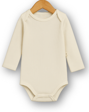 Body Bebê e Infantil Unissex Manga Longa – Tecido Canelado Premium Liso | Cor Offwhite
