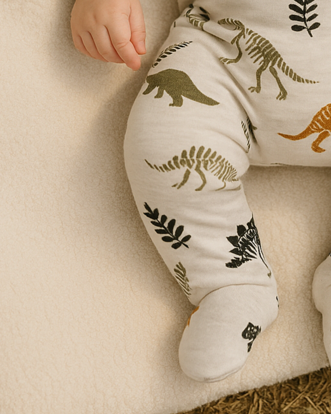 Kit Calça de Pezinho + Body Kimono  Recém-Nascido - Fósseis