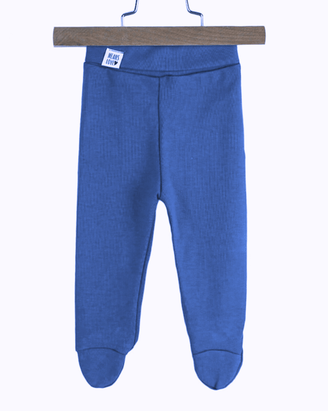 Calça Recém-Nascido com Pezinho Unissex – Tecido Algodão Stretch Liso | Azul Royal