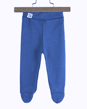 Calça Recém-Nascido com Pezinho Unissex – Tecido Algodão Stretch Liso | Azul Royal