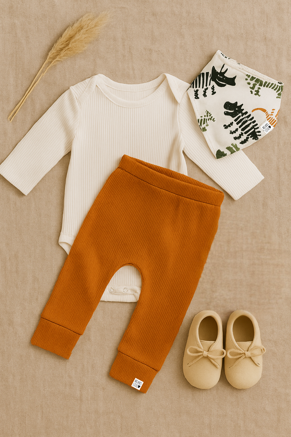 Calça Bebê e Infantil Unissex – Algodão Canelado Premium Liso | Caramelo