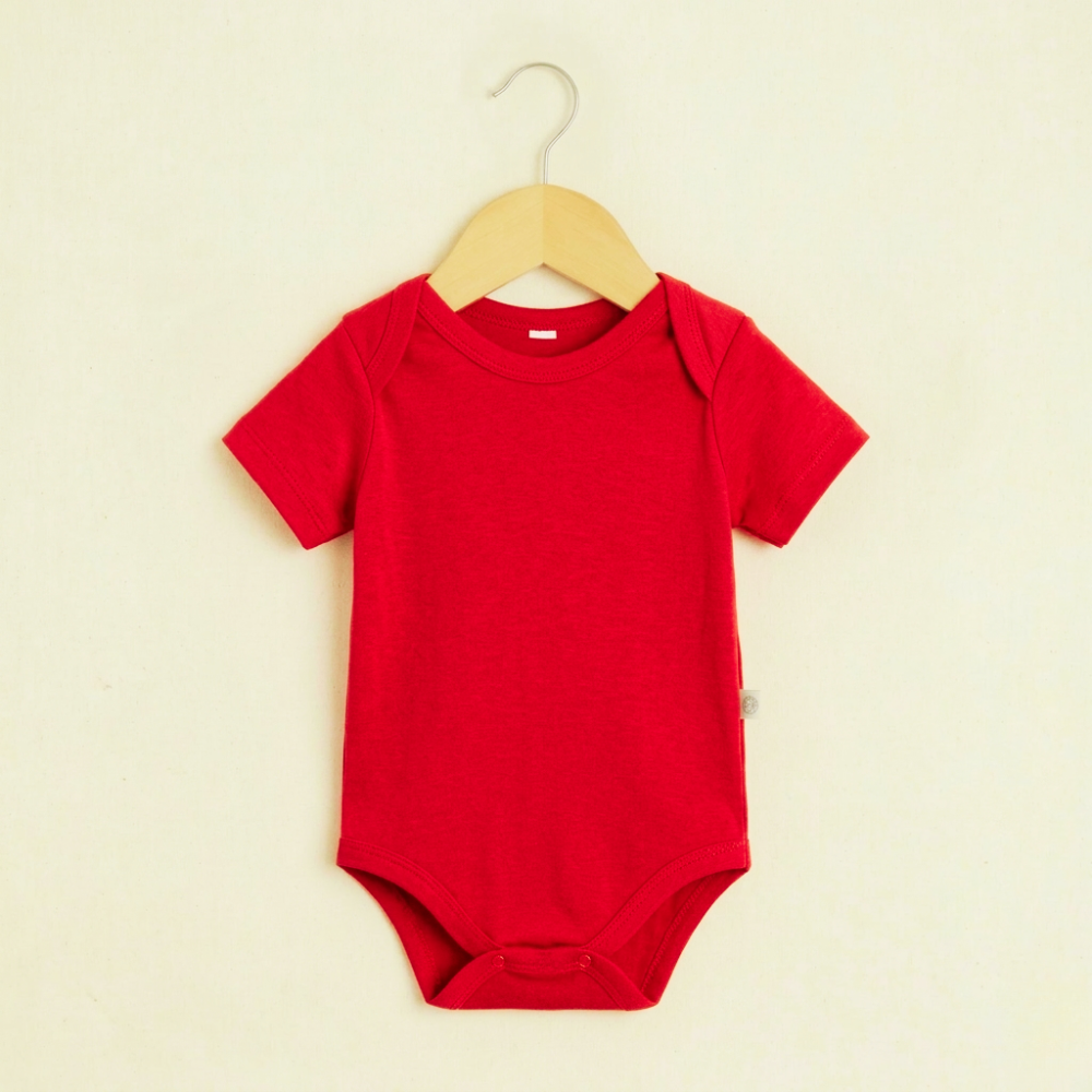 Body Manga Curta - Algodão Stretch | Vermelho