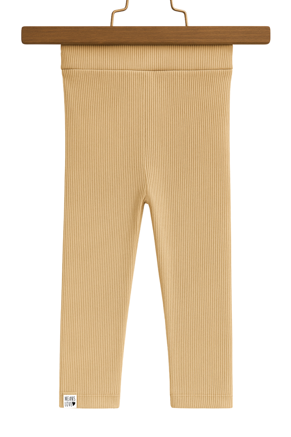 Legging Bebê e Infantil Menina – Algodão Canelado Premium Liso | Areia Minimalista