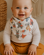 Bandana Babador Bebê Unissex – Malha Algodão Estampado | Circo Vintage