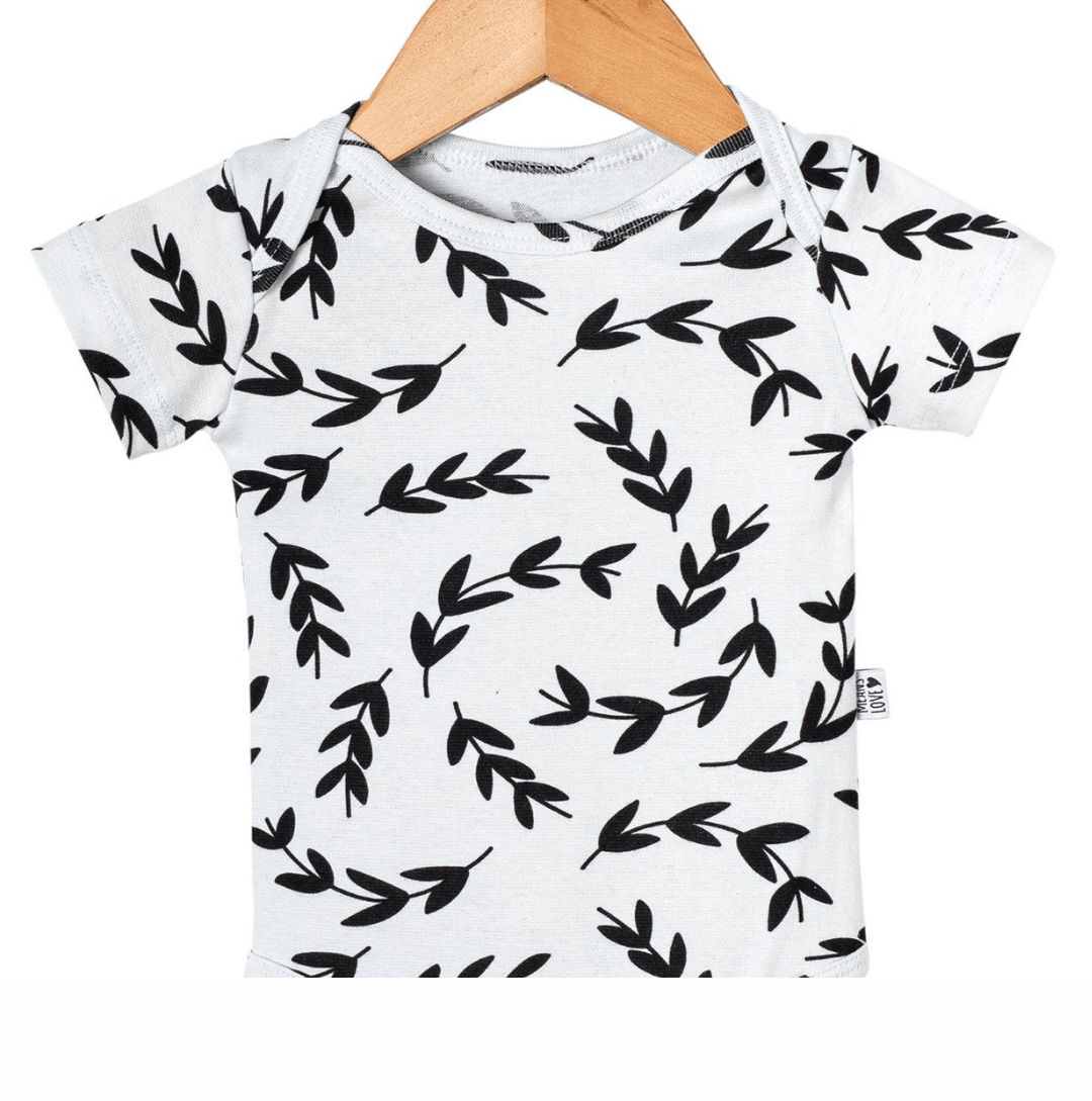 Blusa Infantil Manga Curta Menina [Algodão Stretch - Estampado] - Folhas