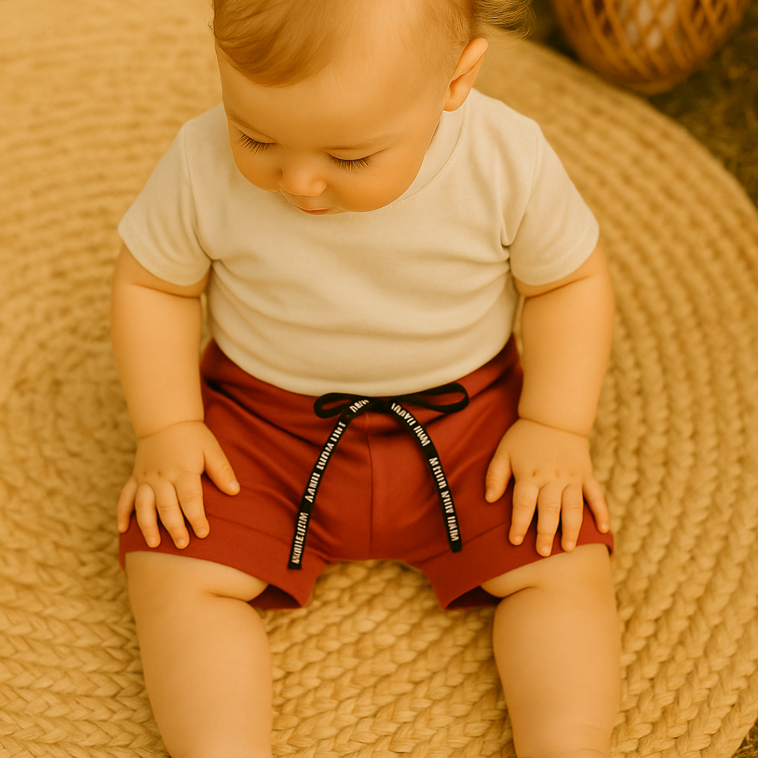 Bermuda Bebê/Infantil Menino – Algodão Premium Liso | Terracota