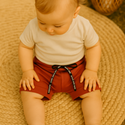 Bermuda Bebê/Infantil Menino – Algodão Premium Liso | Terracota