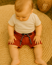 Bermuda Bebê/Infantil Menino – Algodão Liso| Cor Terracota