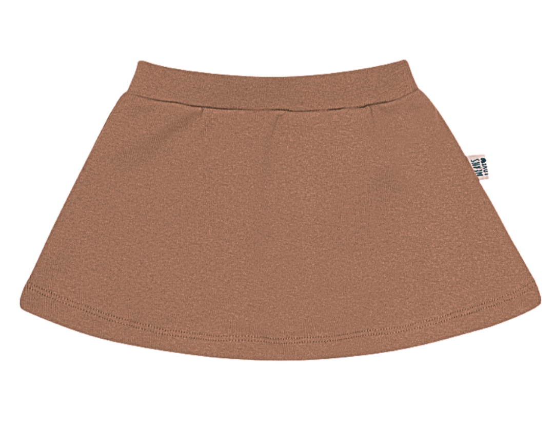 Saia com Short Infantil Menina – Tecido Algodão Liso | Cor Caqui