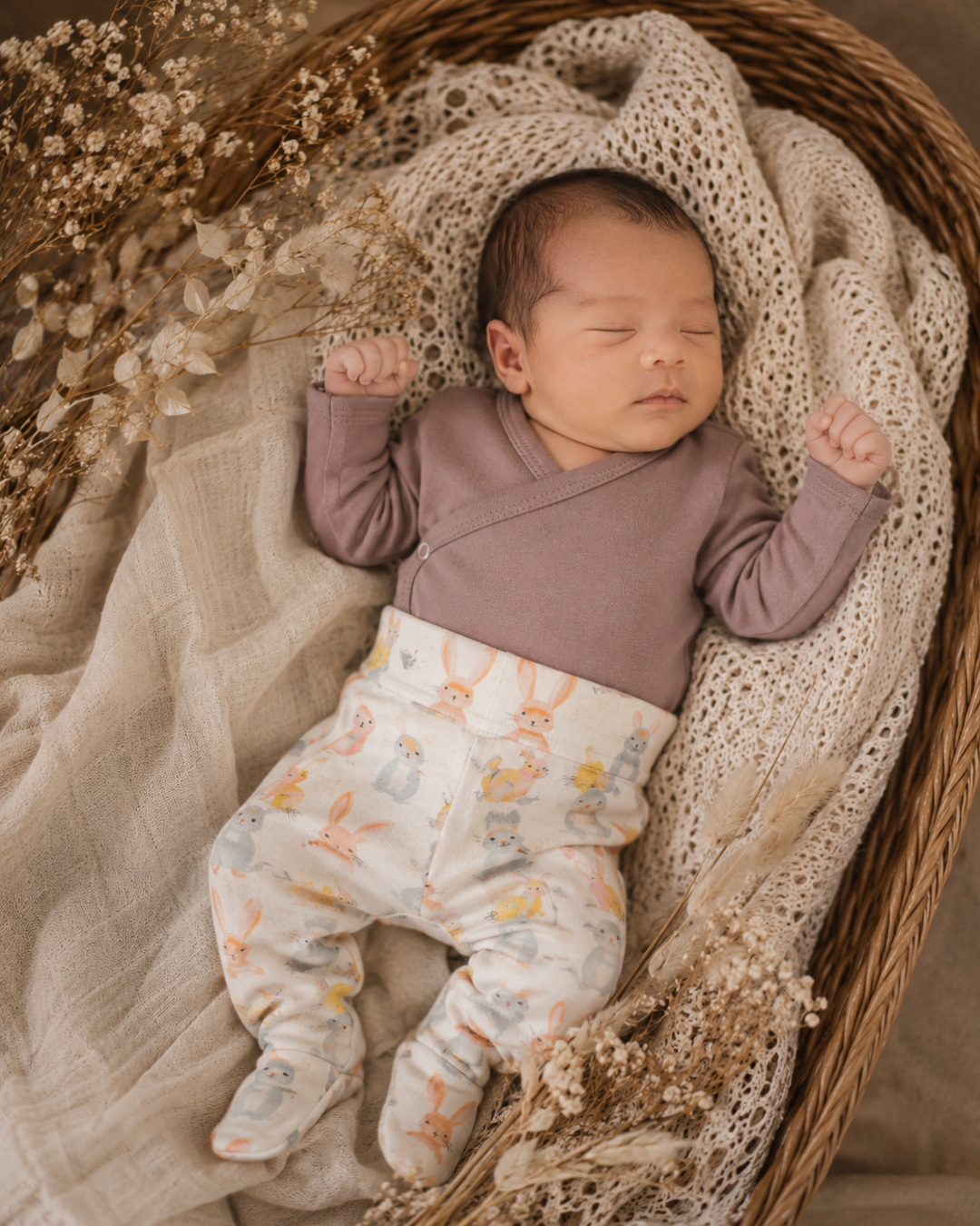 Kit Body Kimono + Calça com Pezinho – Recém-Nascido à 3 Meses | 100% algodão - Havana e Angela Doll