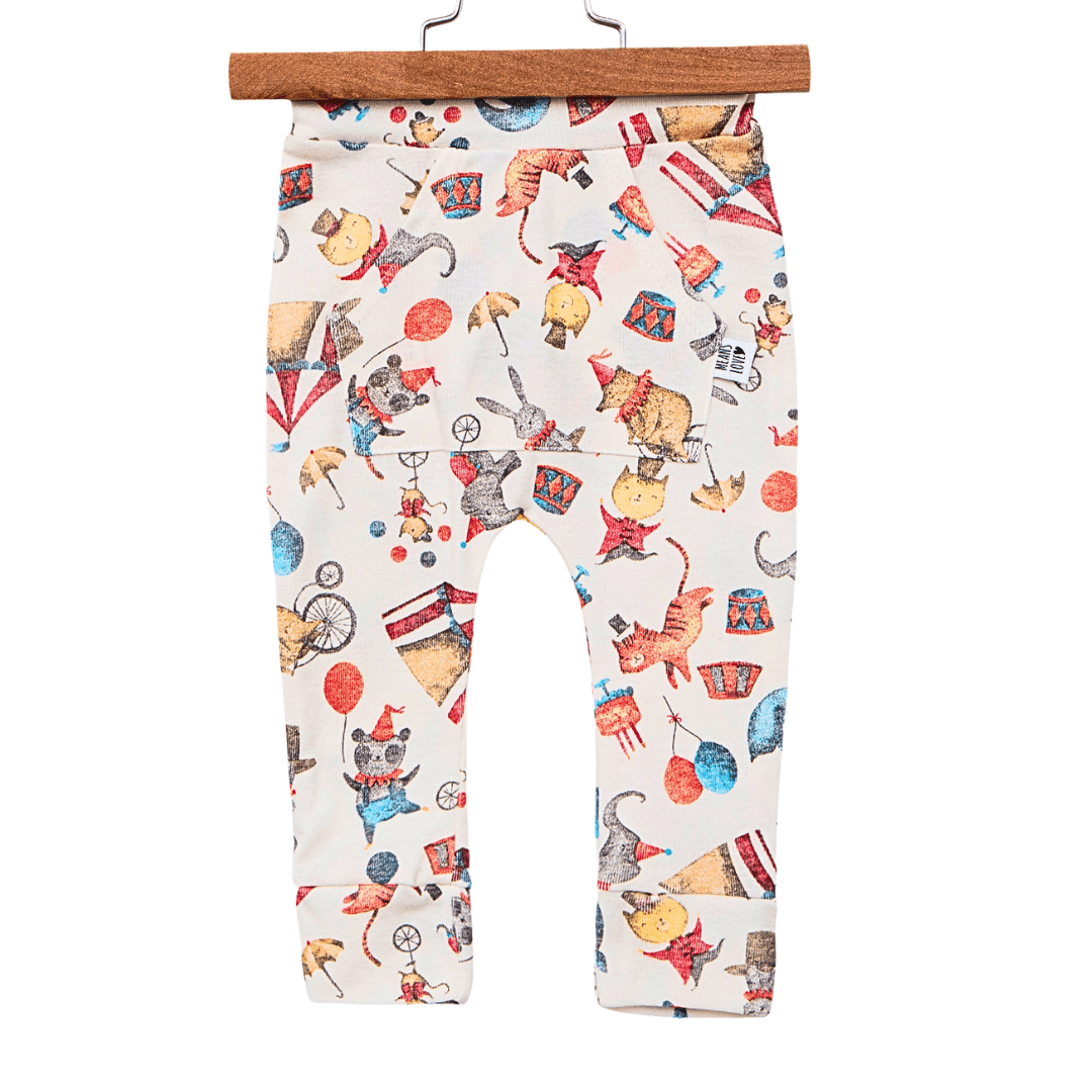 Calça Bebê/Infantil Com Bolsão Unissex [Malha Algodão - Estampada] - Circus