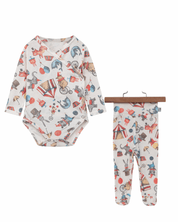 Kit Recém-Nascido – Calça com Pezinho + Body Kimono Unissex - Malha Algodão Estapada | Circus