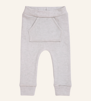 Calça Bebê e Infantil Bolsão Canguru Unissex – Canelado Premium Liso | Cinza Mescla Banana