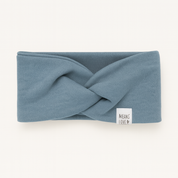 Faixinha de Cabelo Bebê - Algodão Stretch Liso | Azul Acinzentado