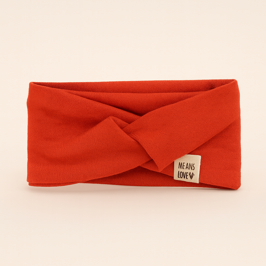 Faixinha de Cabelo Bebê - Algodão Stretch Liso | Vermelho