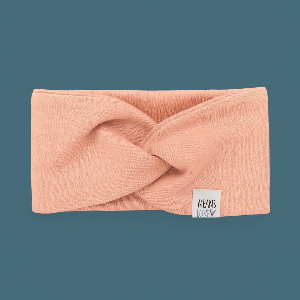 Faixinha de Cabelo Bebê - Algodão Stretch Liso | Salmão Bebê