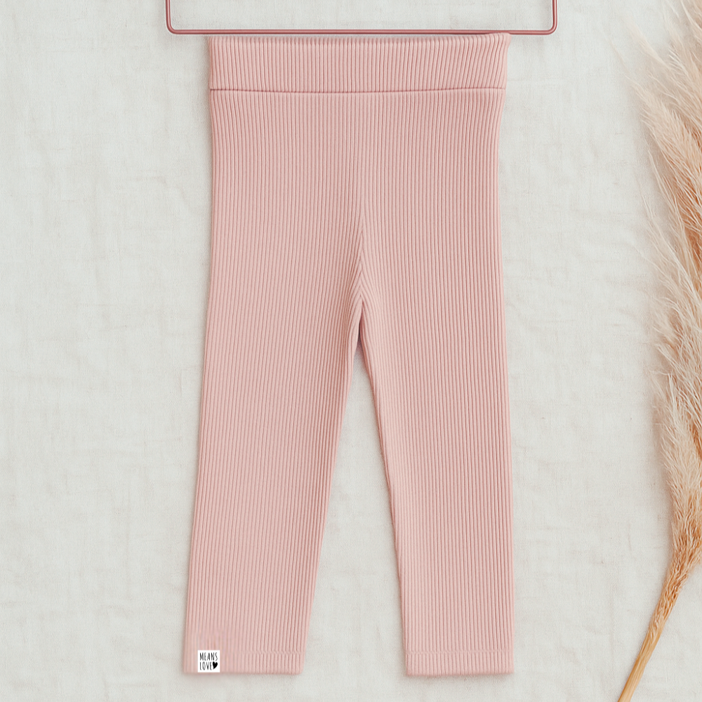 Legging Bebê e Infantil Menina – Canelado Algodão Premium Liso | Rosa Claro