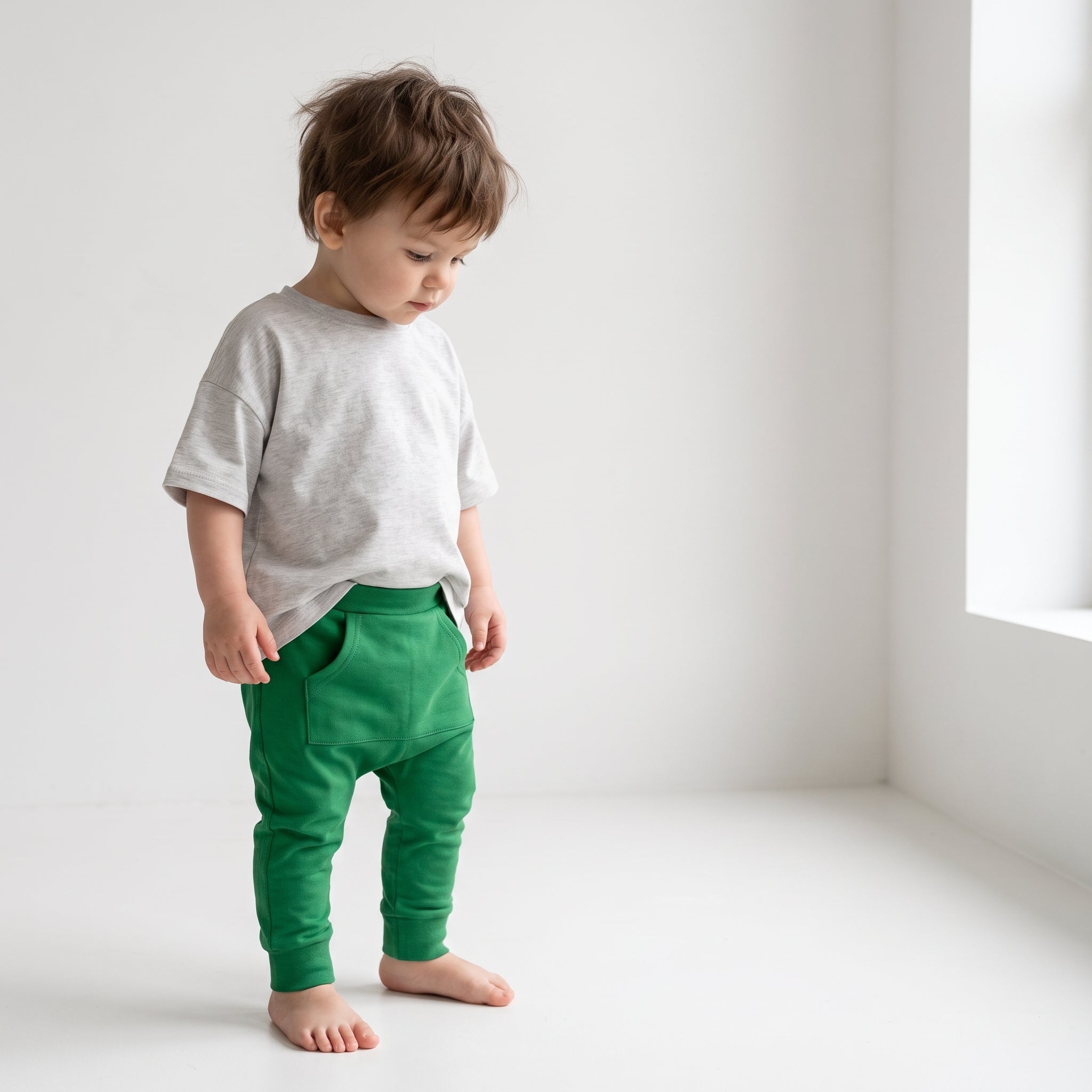 Calça Bolsão Canguru- Algodão Stretch | Verde Bandeira