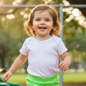 Body Bebê/Infantil Manga Curta Unissex - Algodão Premium Liso | Branco Puro