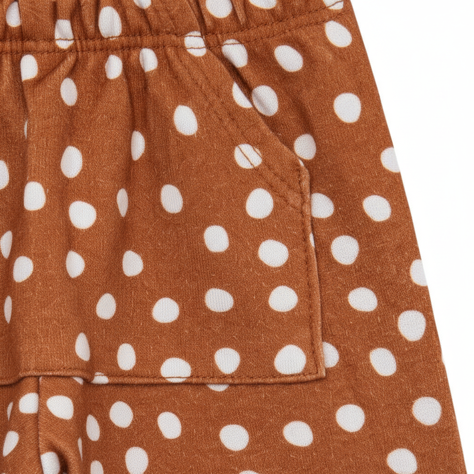 Bermuda Bebê/Infantil Menino – Algodão Premium Estampa Exclusiva | Caramelo Poá