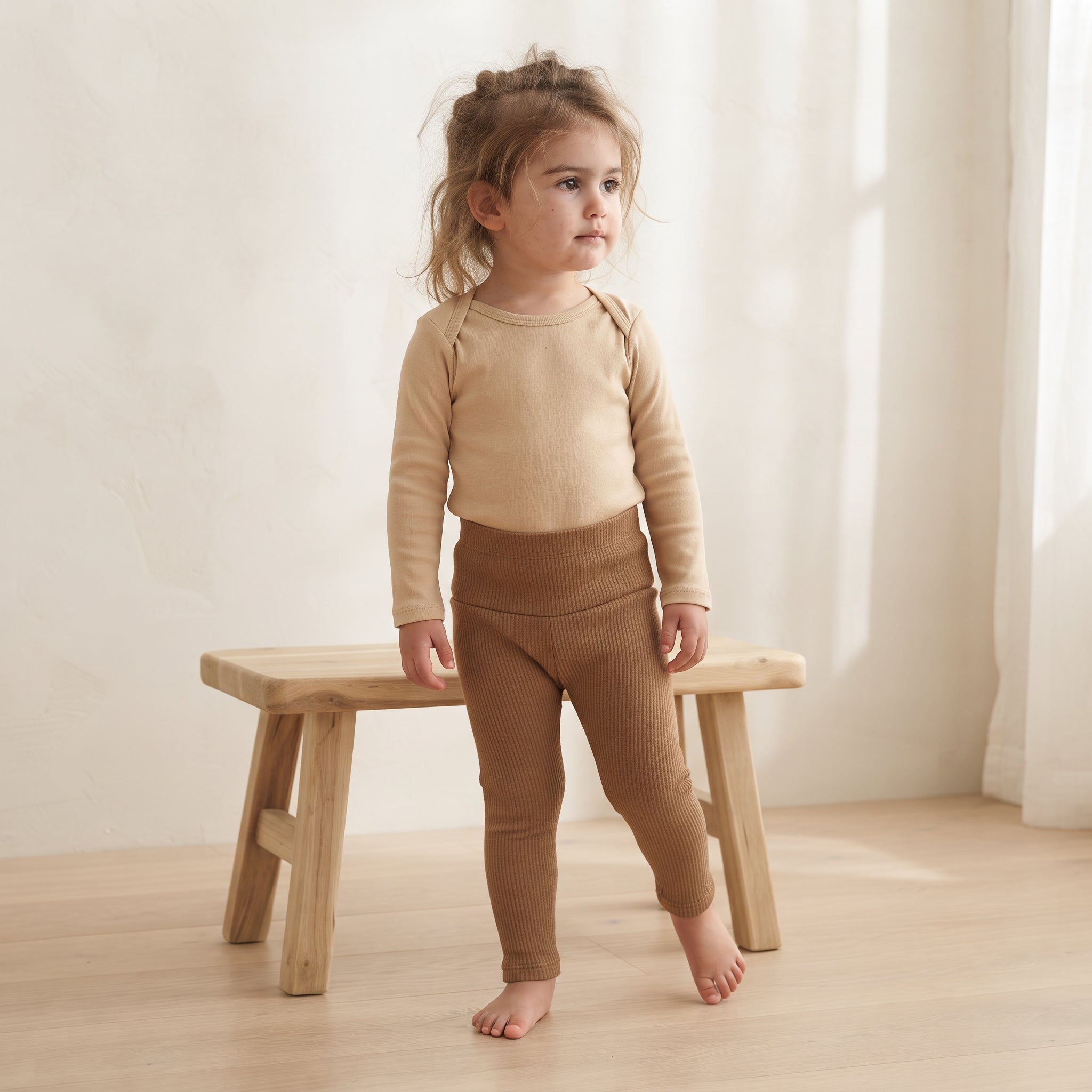 Legging - Algodão Canelado | Bege Médio