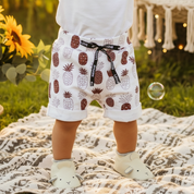 Bermuda Bebê/Infantil Menino – Algodão Premium Estampa Exclusiva | Abacaxi Boho