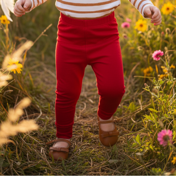 Legging Bebê e Infantil Menina –  Malha Algodão Liso | Vermelha