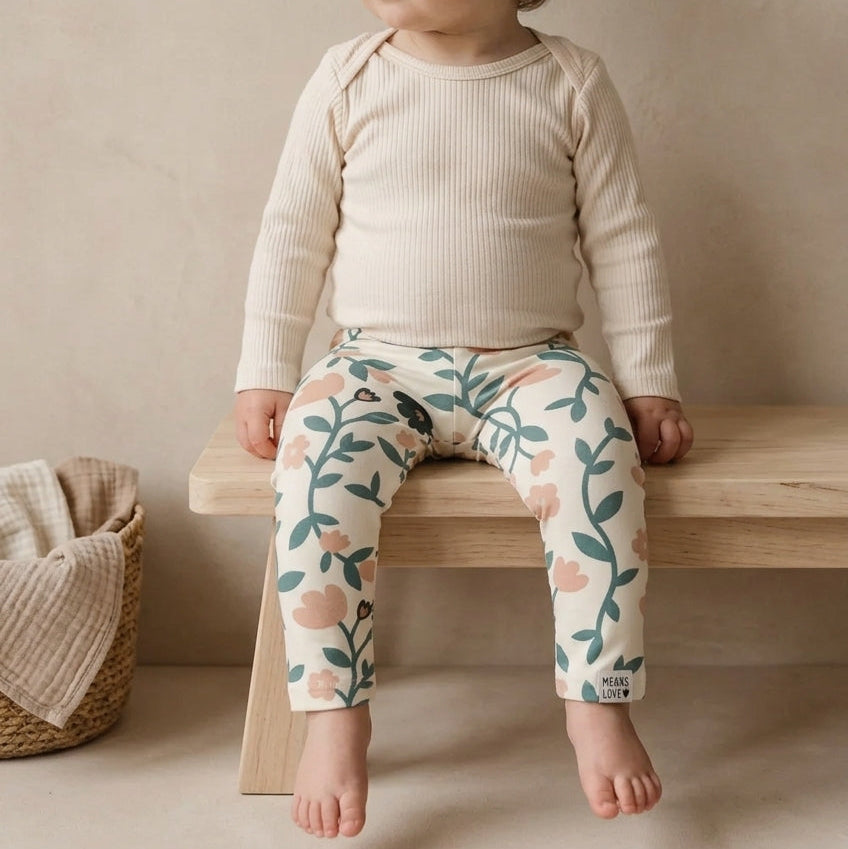 Legging - Cotton Adapt | Floral Vintage Tons de Azul