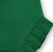 Short Bebê e Infantil Plissado Menina – Algodão Strech Liso | Verde Bandeira