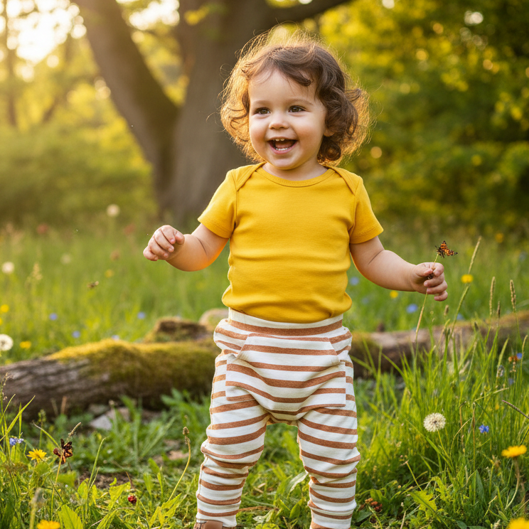Body Bebê/Infantil Manga Curta Unissex - Algodão Premium Liso | Amarelo