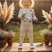 Legging Bebê e Infantil Menina – Canelado Algodão Premium Liso | Off White