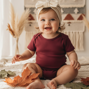 Body Bebê e Infantil Unissex Manga Curta – Tecido Algodão Stretch Liso | Merlot
