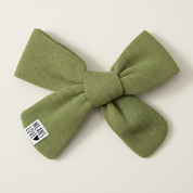 Presilha de Cabelo Infantil - Algodão Stretch Liso | Oliva Natural