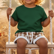 Camiseta Bebê/Infantil Manga Curta Unissex - Malha Algodão Lisa | Verde Bandeira