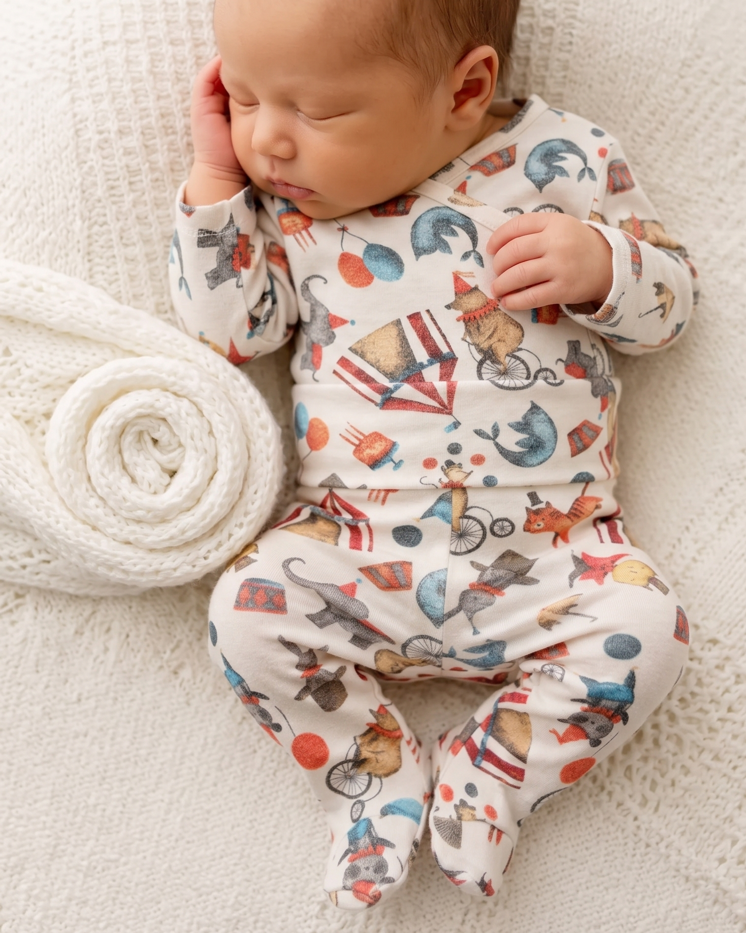 Kit: Body Kimono + Calça de Pezinho - Recém-Nascido à 3 Meses - Malha Algodão | Circo Vintage