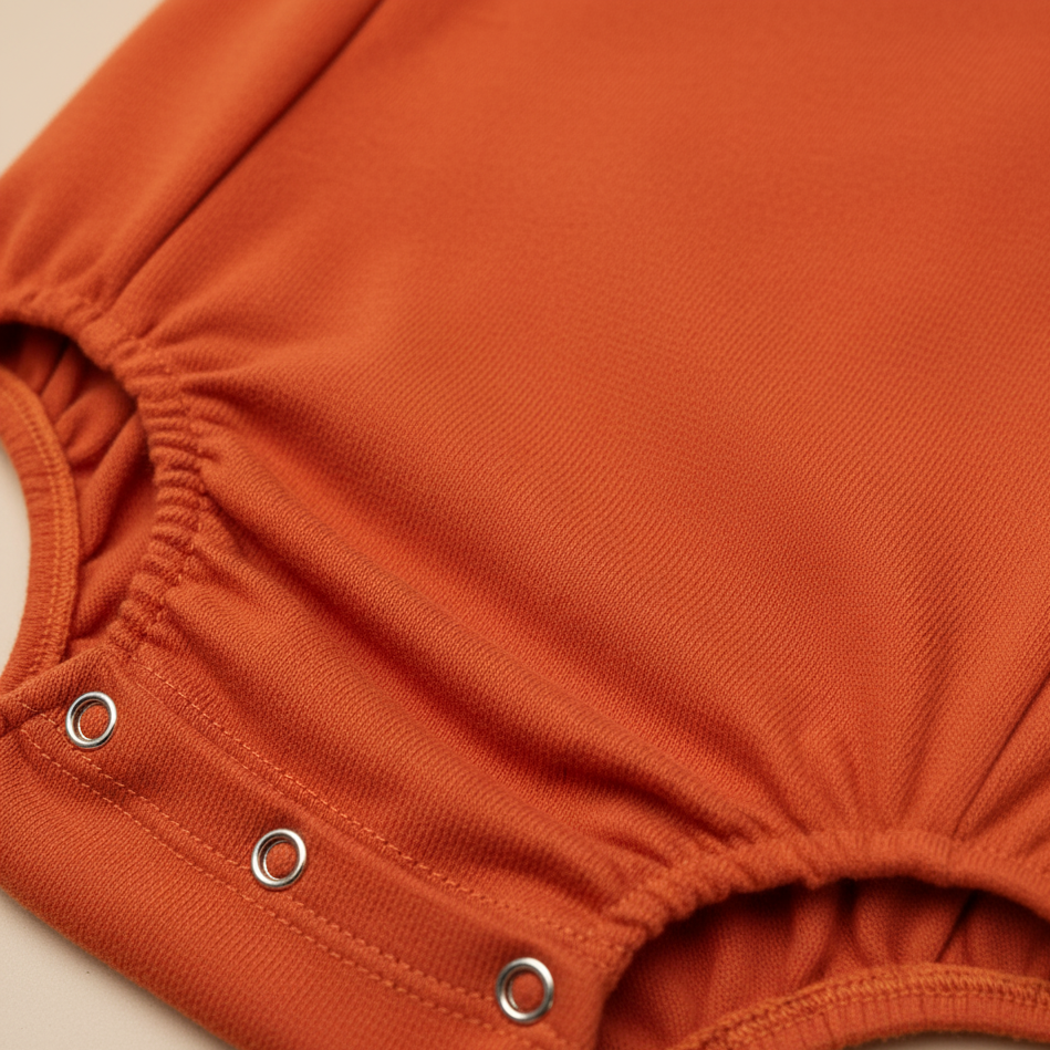Salopete/Romper Bebê e Infantil Unissex – Algodão Premium Liso | Laranja