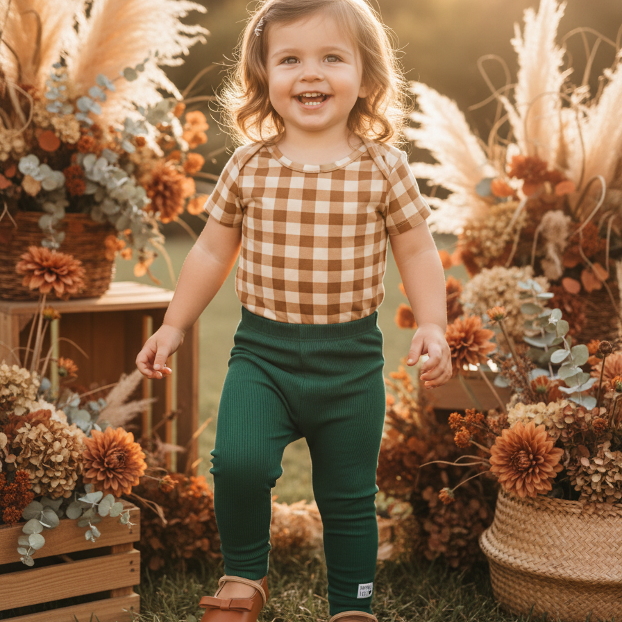 Legging Bebê e Infantil Menina – Canelado Algodão Premium Liso | Jade