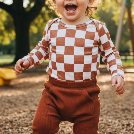 Body Bebê/Infantil Manga Longa Unissex - Algodão Premium Estampa Exclusiva | Plaid