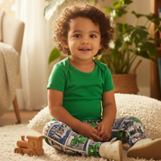 Body Bebê/Infantil Manga Curta Unissex - Algodão Stretch Liso | Verde Bandeira