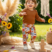 Calça Bebê/Infantil com Bolsão Unissex – Malha Algodão Estampada | Plaid Colorido