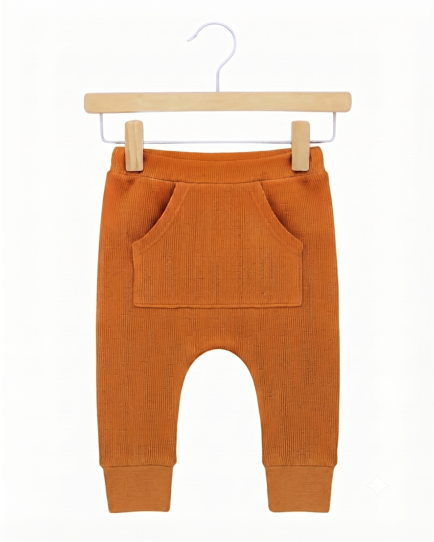 Calça Bolsão Canguru - Algodão Canelado | Caramelo