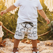 Bermuda Bebê e Infantil Menino – Malha Algodão Estampada | Gatinhos Minimalistas