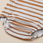 Salopete/Romper Bebê e Infantil Unissex – Algodão Premium Estampa Exclusiva | Listras Amarelas