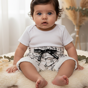 Bermuda Bebê e Infantil Menino – Malha Algodão Estampada | Gatinhos Minimalistas