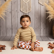 Body Bebê e Infantil Unissex – Algodão Canelado Premium Liso | Areia