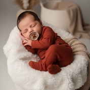 Kit: Body Kimono Recém-Nascido à 3 Meses + Calça de Pezinho Recém-Nascido à 3 Meses - Canelado Premium Liso | Telha