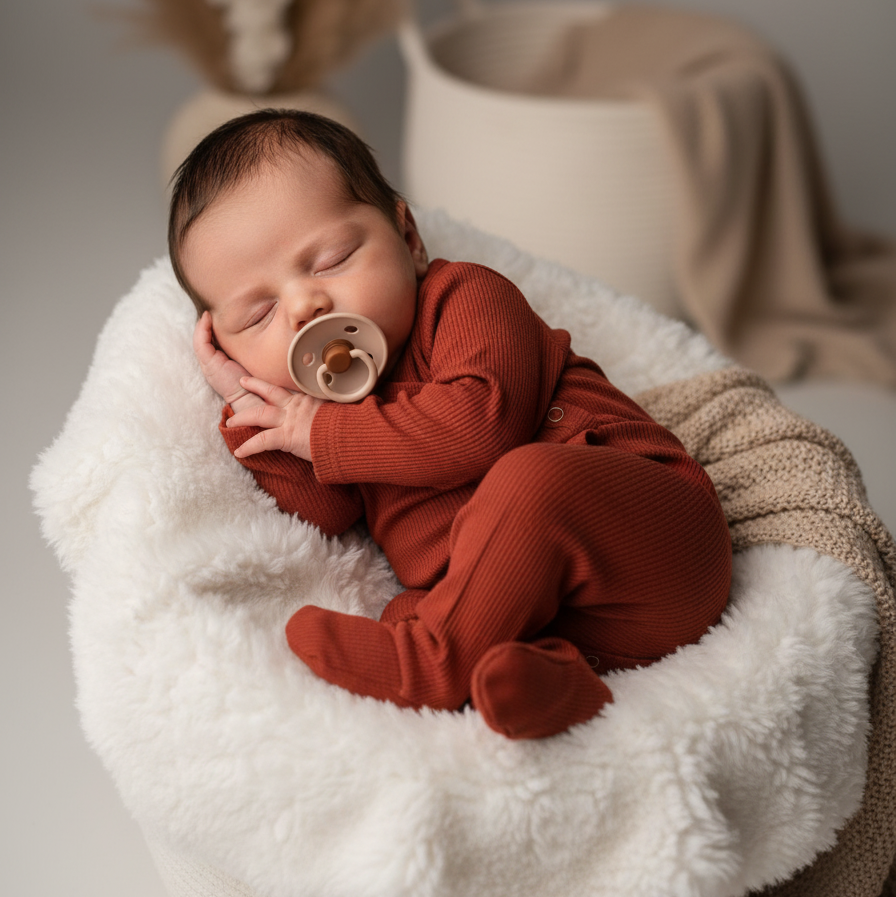 Kit: Body Kimono Recém-Nascido à 3 Meses + Calça de Pezinho Recém-Nascido à 3 Meses - Canelado Premium Liso | Telha