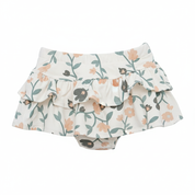 Short Saia Bebê/Infantil Com Camadas - Cotton Premium Estampa Exclusiva | Floral Vintage Tons de Azul